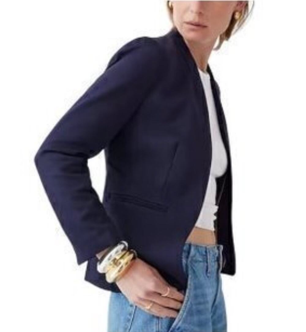 J. Crew 365 Going Out Blazer in Stretch Twill Navy Blue Women’s Size 8T *EUC